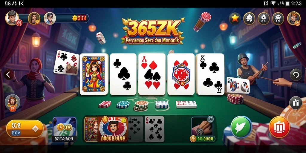 Tampilan gameplay yang menarik dalam permainan Domino 365ZK.