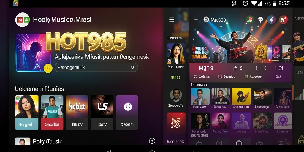 Tampilan gameplay HOT985 dengan koleksi lagu terbaru.