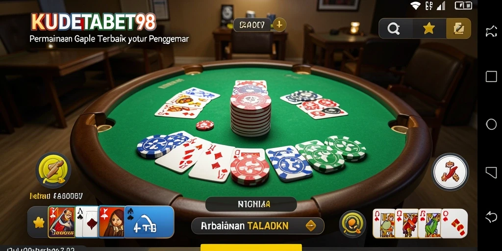 Screenshot gameplay menampilkan keseruan bermain Gaple di KUDETABET98.