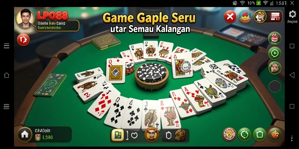 Tampilan gameplay LPO88 dengan suasana bermain Gaple yang seru.
