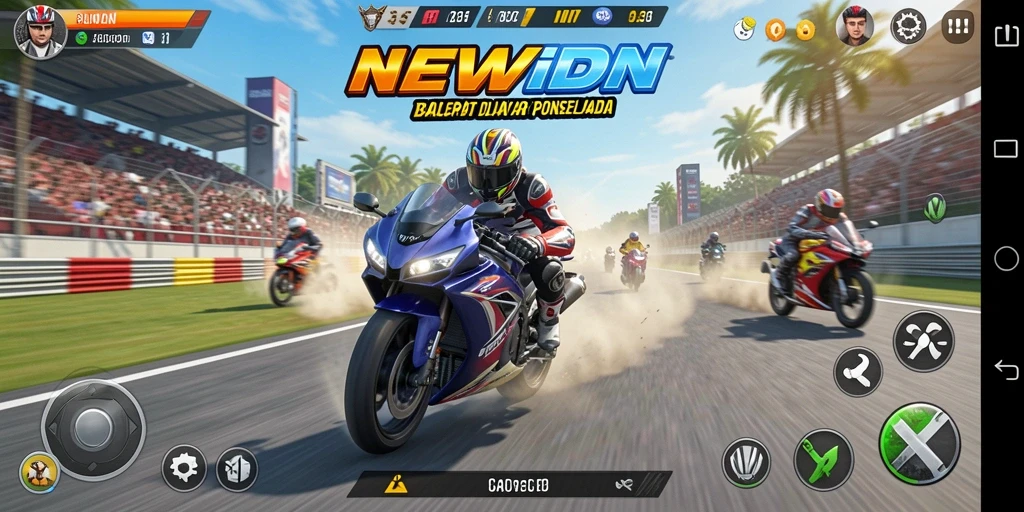 Tampilan menarik saat balapan motor di NEWIDN.