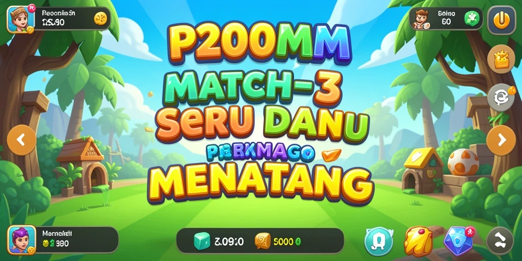 Tampilan gameplay P200M yang colorful dan mengasyikkan.