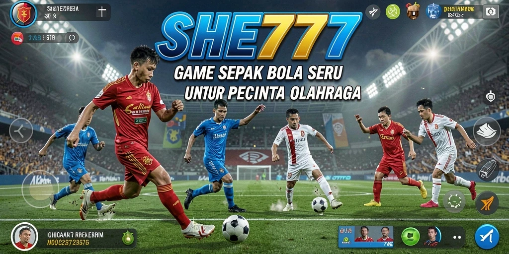 Tangkapan layar gameplay SHE777 yang menampilkan keseruan permainan sepak bola.