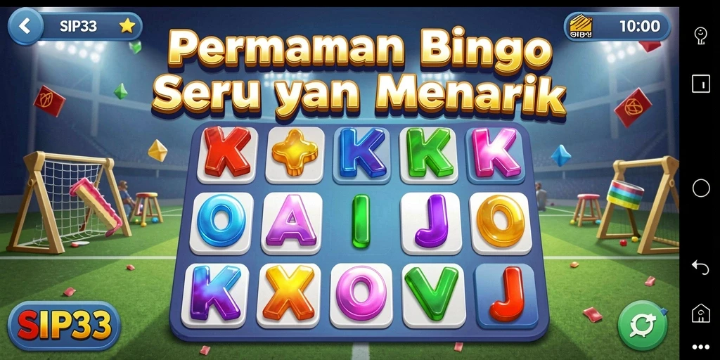Screenshot SIP33 menampilkan gameplay Bingo yang seru dan interaktif.