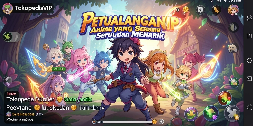 Tampilan gameplay seru dari TOKOPEDIAVIP dengan karakter anime favorit.